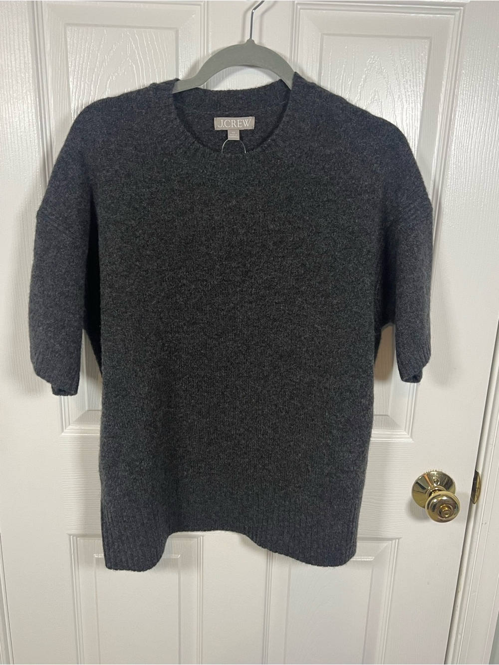 NWT J.Crew Lambswool Oversized Sweater Tee Charcoal Gray XS CM688